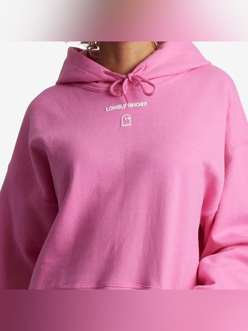 LONELY GHOST Bubblegum Pink Logo Hoodie